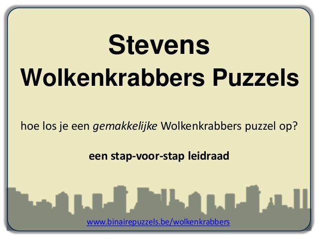 Hoe Los Je Een Wolkenkrabbers Puzzel Op 