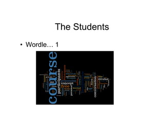 The Students
• Wordle… 1
 