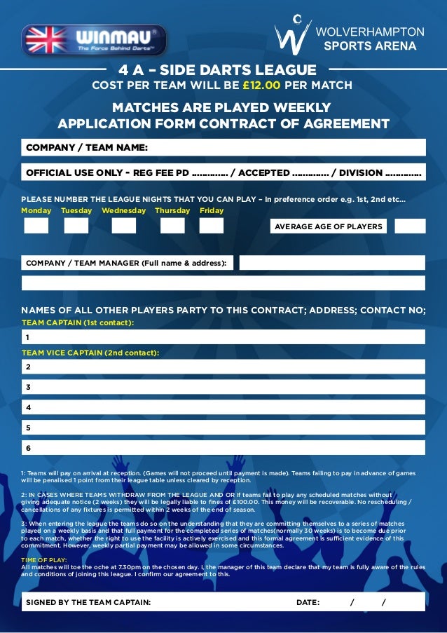 Wolverhampton sports arenas winmau darts centre application form