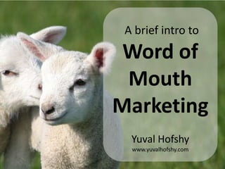  A brief intro to Word of Mouth Marketing Yuval Hofshy www.yuvalhofshy.com 