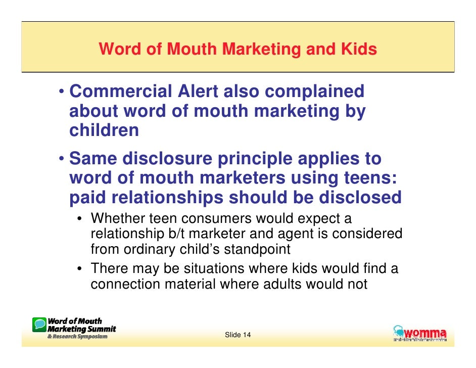 WoM: Word of Mouth Marketing & FTC Advertising Law