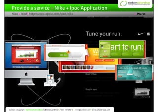 UTILITY a service > Nike + Ipod Application
  Provide
  Nike + Ipod | http://www.apple.com/ipod/nike                      ...