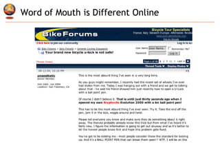 Word of Mouth is Different Online 