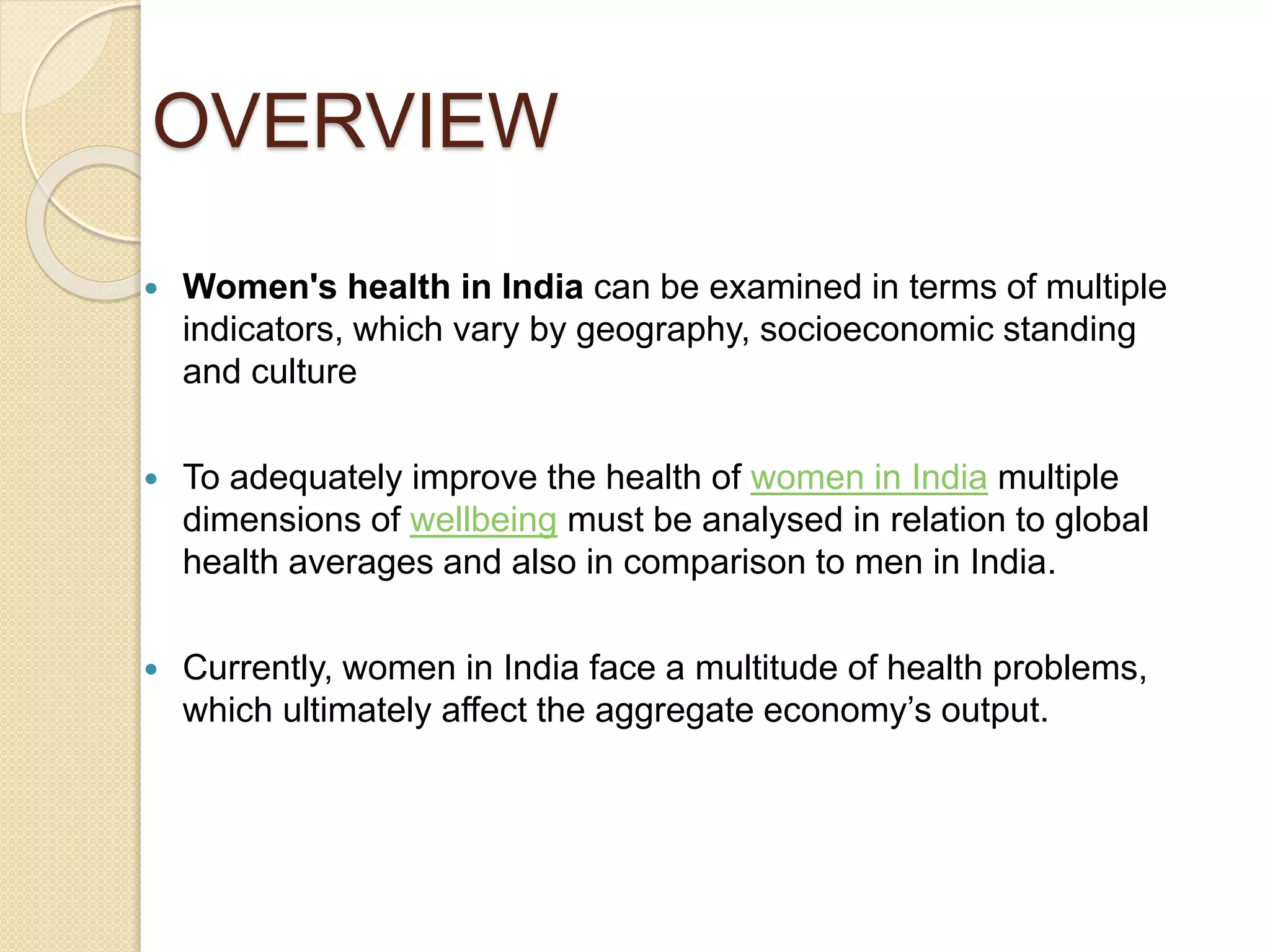 Women and health in india | PPTX