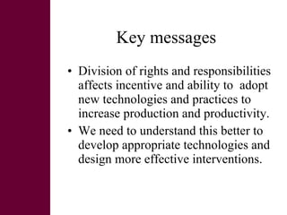 Women and livestock:  a research initiative