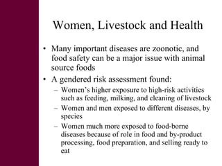Women and livestock:  a research initiative