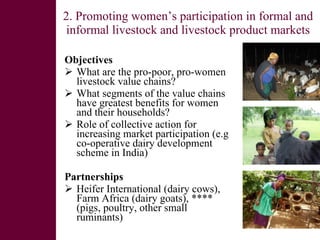 Women and livestock:  a research initiative