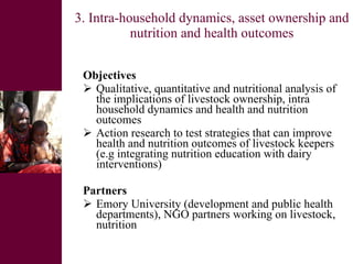 Women and livestock:  a research initiative