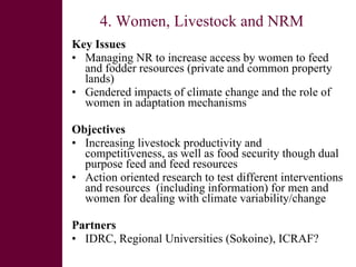 Women and livestock:  a research initiative