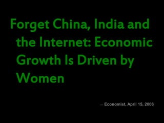 Women as Change Agents in the Emerging Green Economy