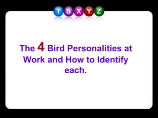 The  4  Bird Personalities at Work and How to Identify each. 
