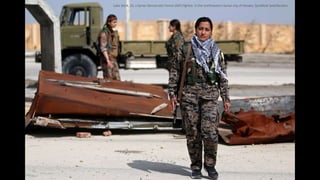 Laila Sterk, 22, a Syrian Democratic Forces (SDF) fighter, in the northeastern Syrian city of Hasaka, SyriaRodi Said/Reute...