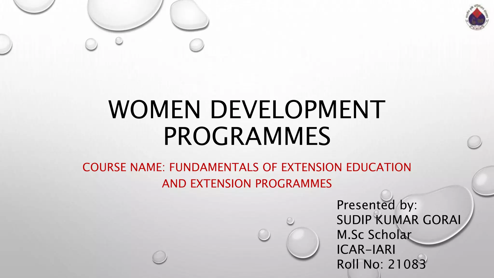 Women development programmes of india | PPTX