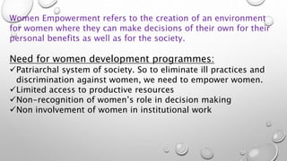 Women development programmes of india | PPTX