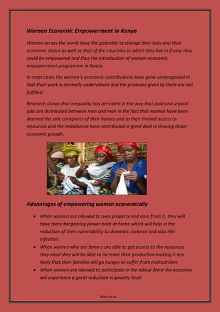 Women economic empowerment in kenya | PDF