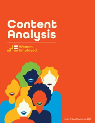 2
2
Content
Analysis
Kristin Ardese | September 2023
 