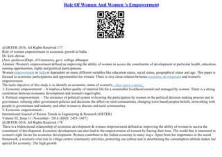 Women Employment In India | PDF