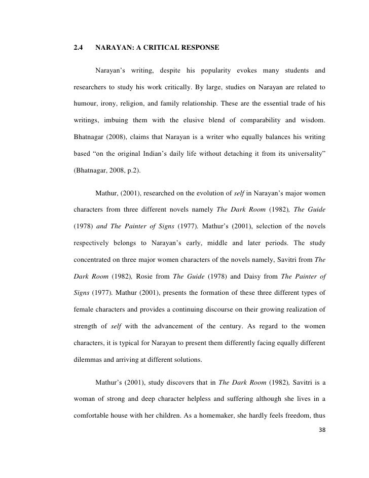 Guide R K Narayan Dissertation