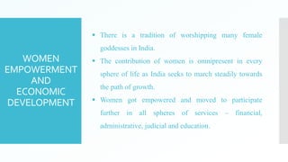 Women Empowerment & Economic development in India | PPTX