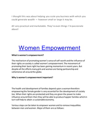 Women empowerment 