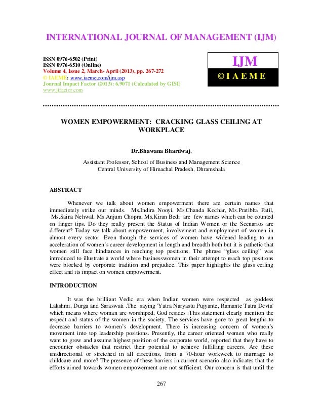 Women Empowerment Cracking Glass Ceiling At Workplace