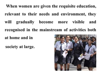 Women empowerment through distance education | PPT