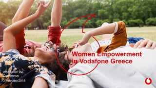 Women Empowerment
in Vodafone Greece
Women on Top
Conference
3 February 2018
 
