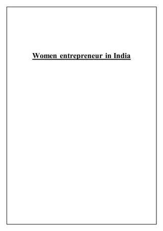 Women entrepreneur in India
 