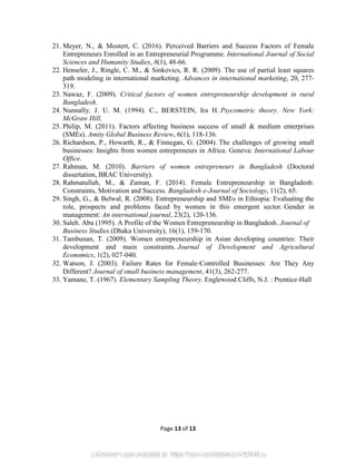 Critical Factors for the Development of Women Entrepreneurship in ...