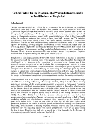 Critical Factors for the Development of Women Entrepreneurship in ...