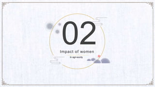 In agri-socity
02
Impact of women
 