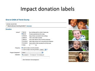 Impact donation labels
 