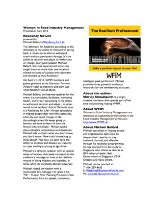 Women in Food Industry Management Article on Resilience
