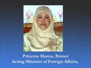 Princess Masna, Brunei
Acting Minister of Foreign Affairs,
 