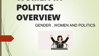 WOMEN IN
POLITICS
OVERVIEW
GENDER , WOMEN AND POLITICS
 