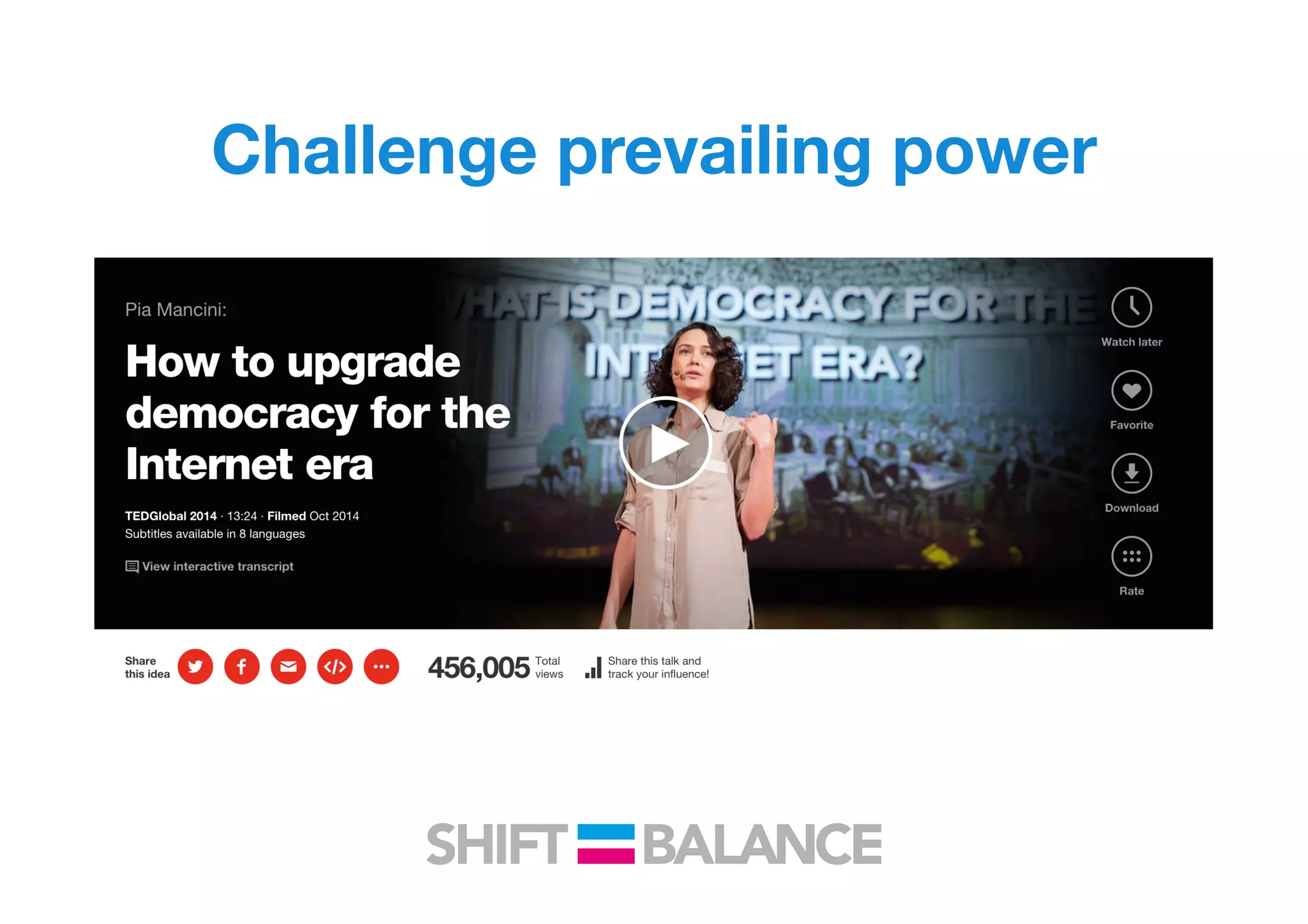 Challenge prevailing power
 