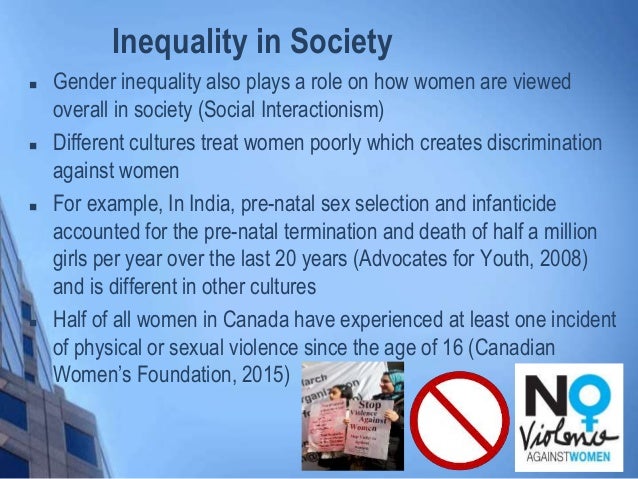 Gender Inequality Today s Society