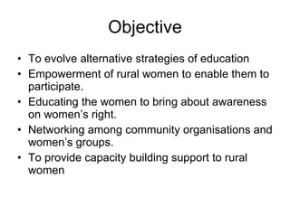 Involvement of Women in rural development | PPT