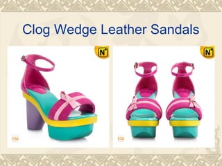 Clog Wedge Leather Sandals
 