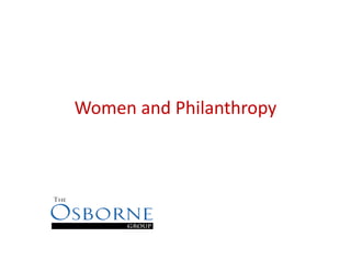 Women and Philanthropy
 