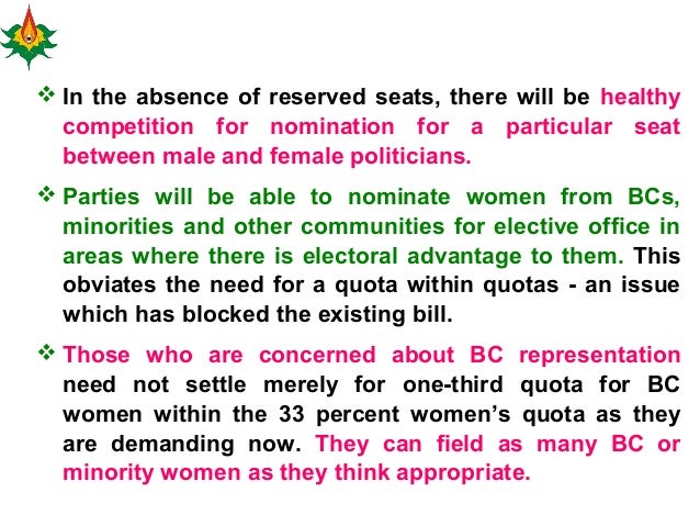 Enhancing Womens Representation In Legislatures