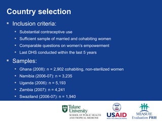 Women's Power and Choice of Family Planning Methods | PPT