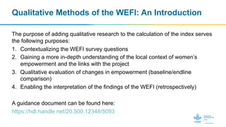 Women’s Empowerment in Fisheries and Aquaculture Index (WEFI): Guidance Notes