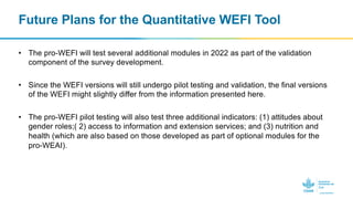 Women’s Empowerment in Fisheries and Aquaculture Index (WEFI): Guidance Notes