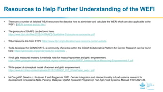 Women’s Empowerment in Fisheries and Aquaculture Index (WEFI): Guidance Notes