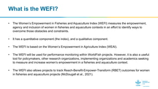 Women’s Empowerment in Fisheries and Aquaculture Index (WEFI): Guidance Notes