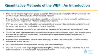 Women’s Empowerment in Fisheries and Aquaculture Index (WEFI): Guidance Notes