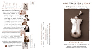 TX Women Faculty Forum brochure