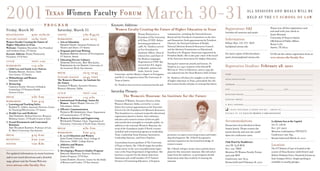 TX Women Faculty Forum brochure