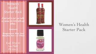 Women’s Health 	

Starter Pack
 